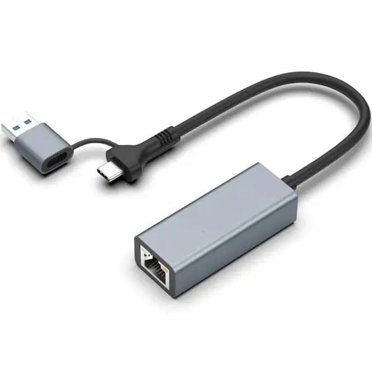 Combo Plug Giga LAN Ethernet Adapter usb 3.0 + USB-C Combo Plug ethernet Adapter supports 100/1000 Mbps