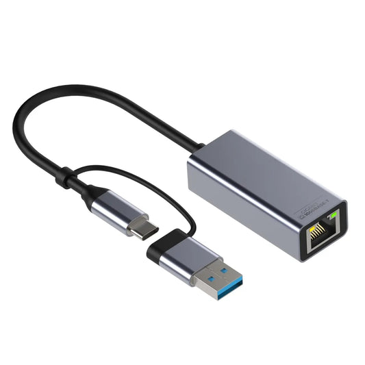 Combo Plug LAN Ethernet Adapter usb 3.0+USB-C Combo Plug Ethernet Adapter supports 10/100 mpbs