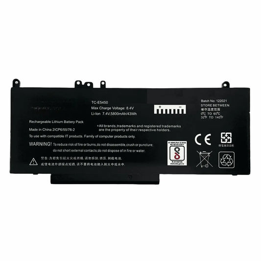 Compatible Laptop Battery for Dell E5450 - G5M10, E5550, E5570, Latitude E5470 Laptops (5800mAh, 4-Cell)
