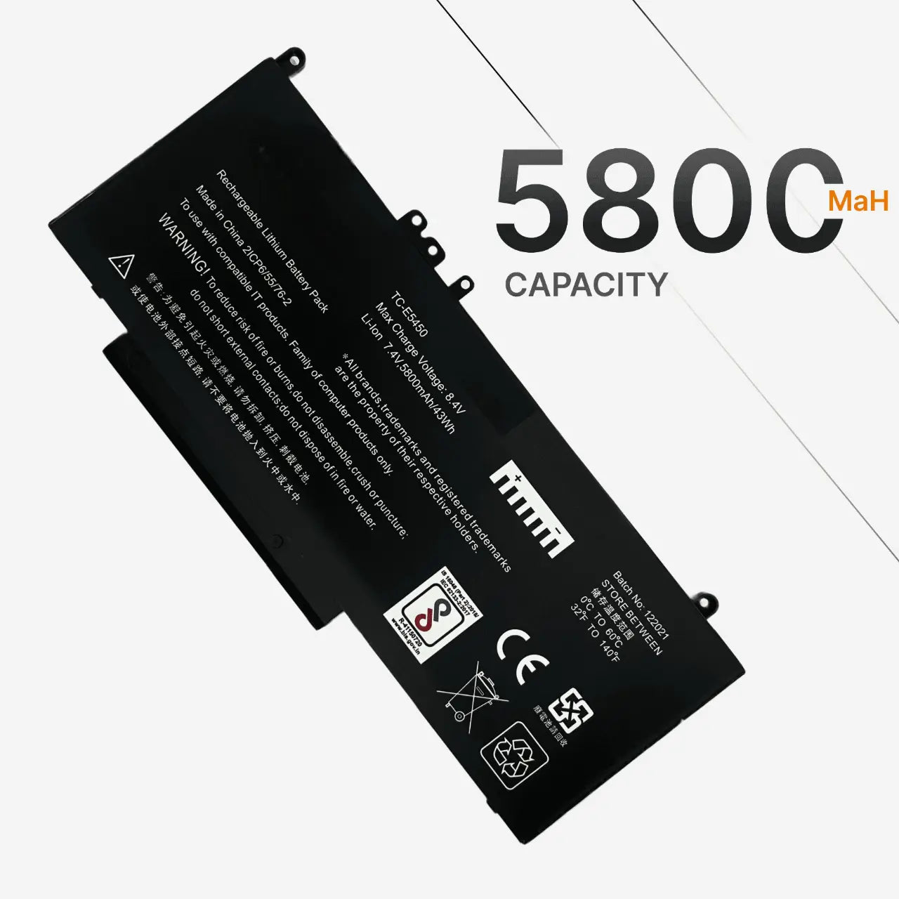 Compatible Laptop Battery for Dell E5450 - G5M10, E5550, E5570, Latitude E5470 Laptops (5800mAh, 4-Cell)