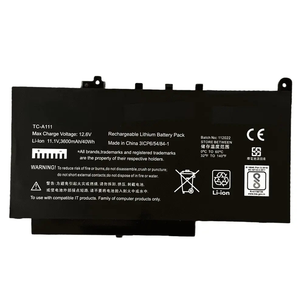 Compatible Laptop Battery for Dell E7470 - Latitude 0579TY, 579TY ,F1KTM, PDNM2 Laptops (3600mAh, 3-Cell)