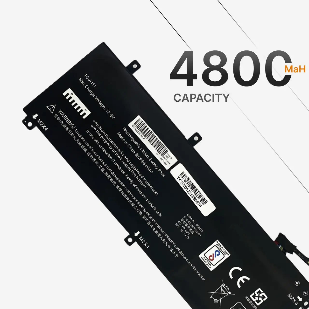 Compatible Laptop Battery for Dell H5H20 - Precision 5510, XPS15 9560, 5D91C, P56F001 Laptops (4800mAh, 3-Cell)