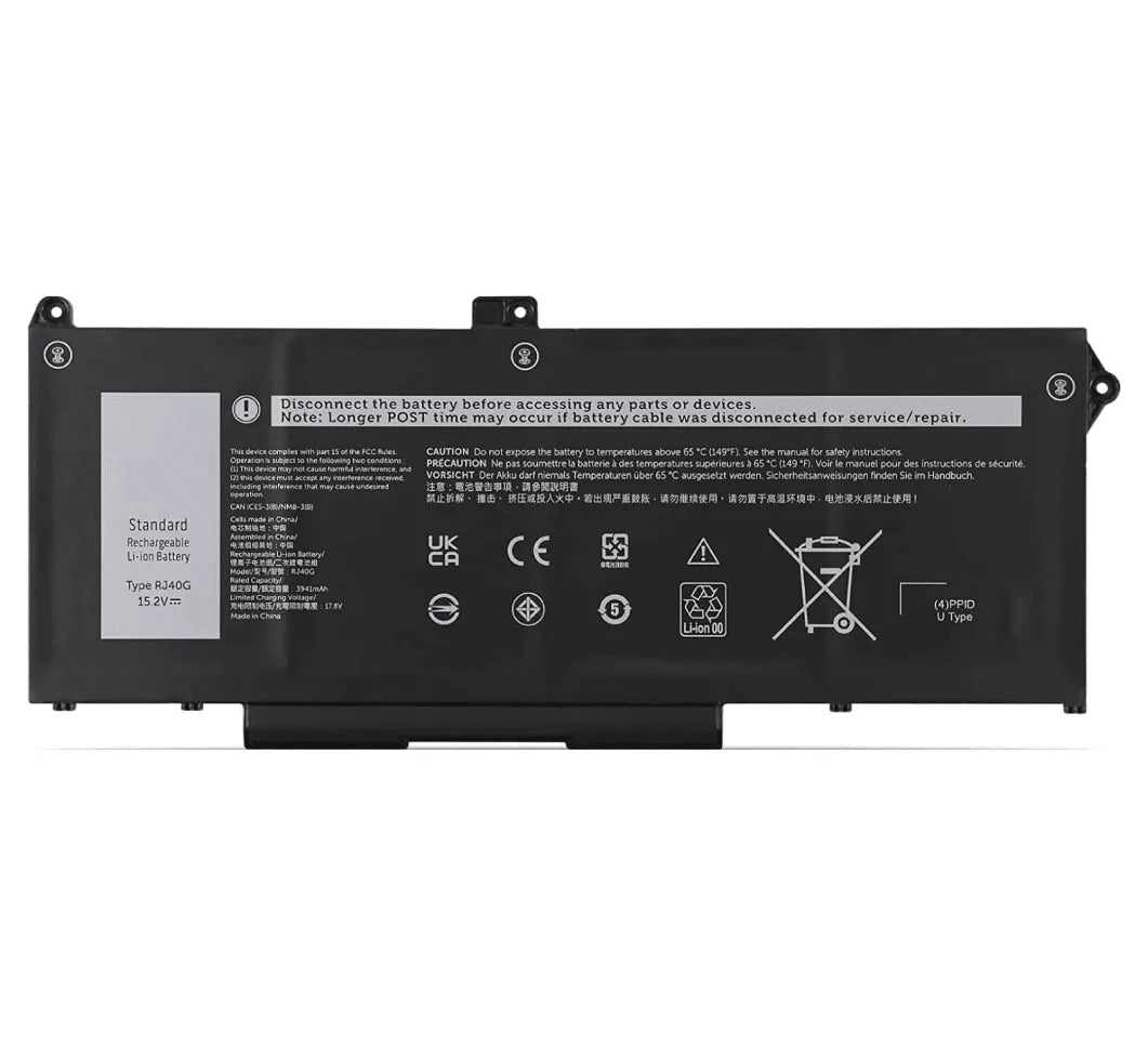 Compatible Laptop Battery for Dell RJ40G - Latitude 5420, 5520, Precision 3560 Laptops (3600mAh, 4-Cell)