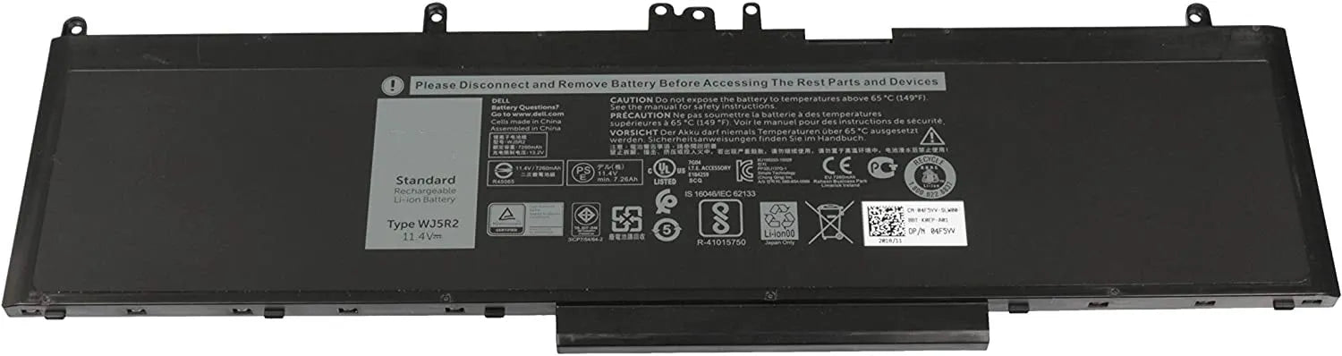Compatible Laptop Battery for Dell WJ5R2 - Precision 3510, Latitude 5570 Laptops (5500mAh, 6-Cell)