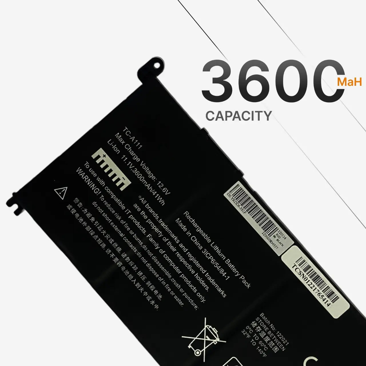 Compatible Laptop Battery for Dell YRDD6 - Inspiron 14-5481, 7581 Laptop (3600mAh, 3-Cell)