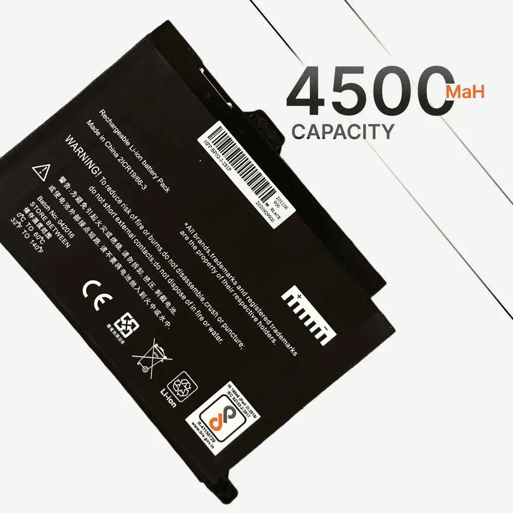 Compatible Laptop Battery for HP BP02XL - Fits BPO2XL, HP 15-AU, HP 15-AW Series Laptops (4500mAh, 2-Cell)