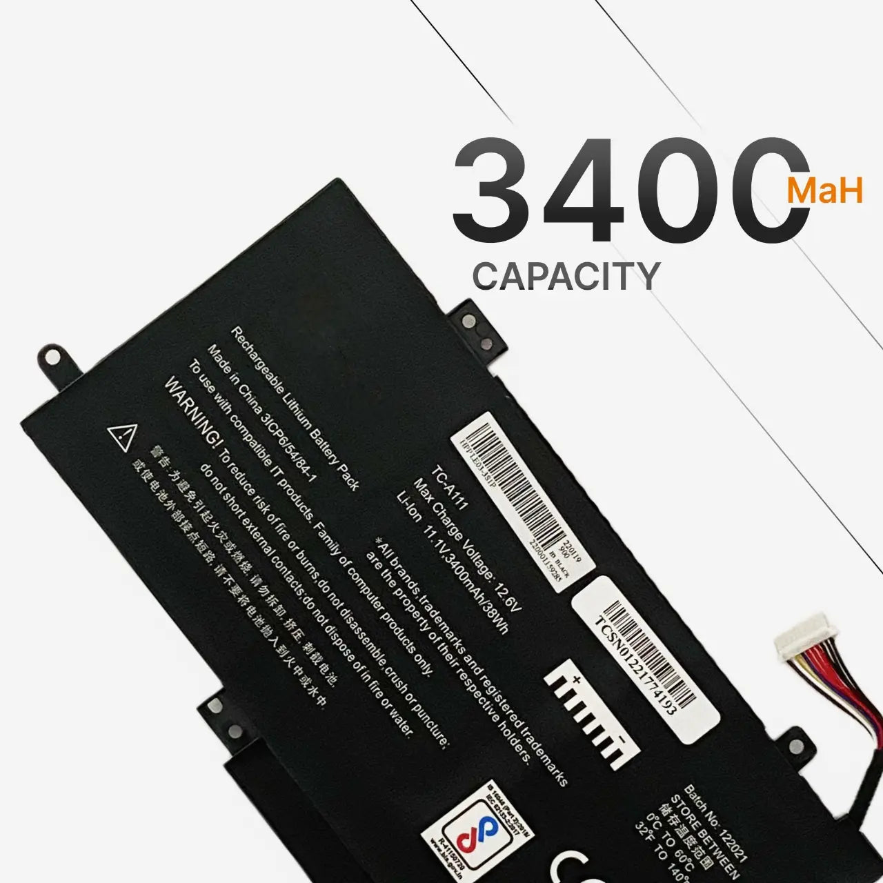 Compatible Laptop Battery for HP LE03 - LE03XL, X360 330 G1 Laptops (3400mAh, 3-Cell)
