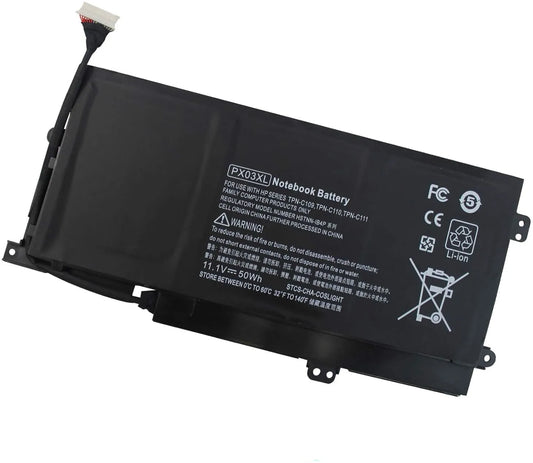 Compatible Laptop Battery for HP PX03XL - HSTNN-DB4P, TPN-C109, ENVY 14 Sleekbook Laptop (3400mAh, 3-Cell)