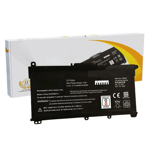 Compatible Laptop Battery for HP TF03XL - Pavilion 14-BF, 14-BK, Pavilion X360, 14-CD, 15-DA, 15-CC Laptops (3400mAh, 3-Cell)