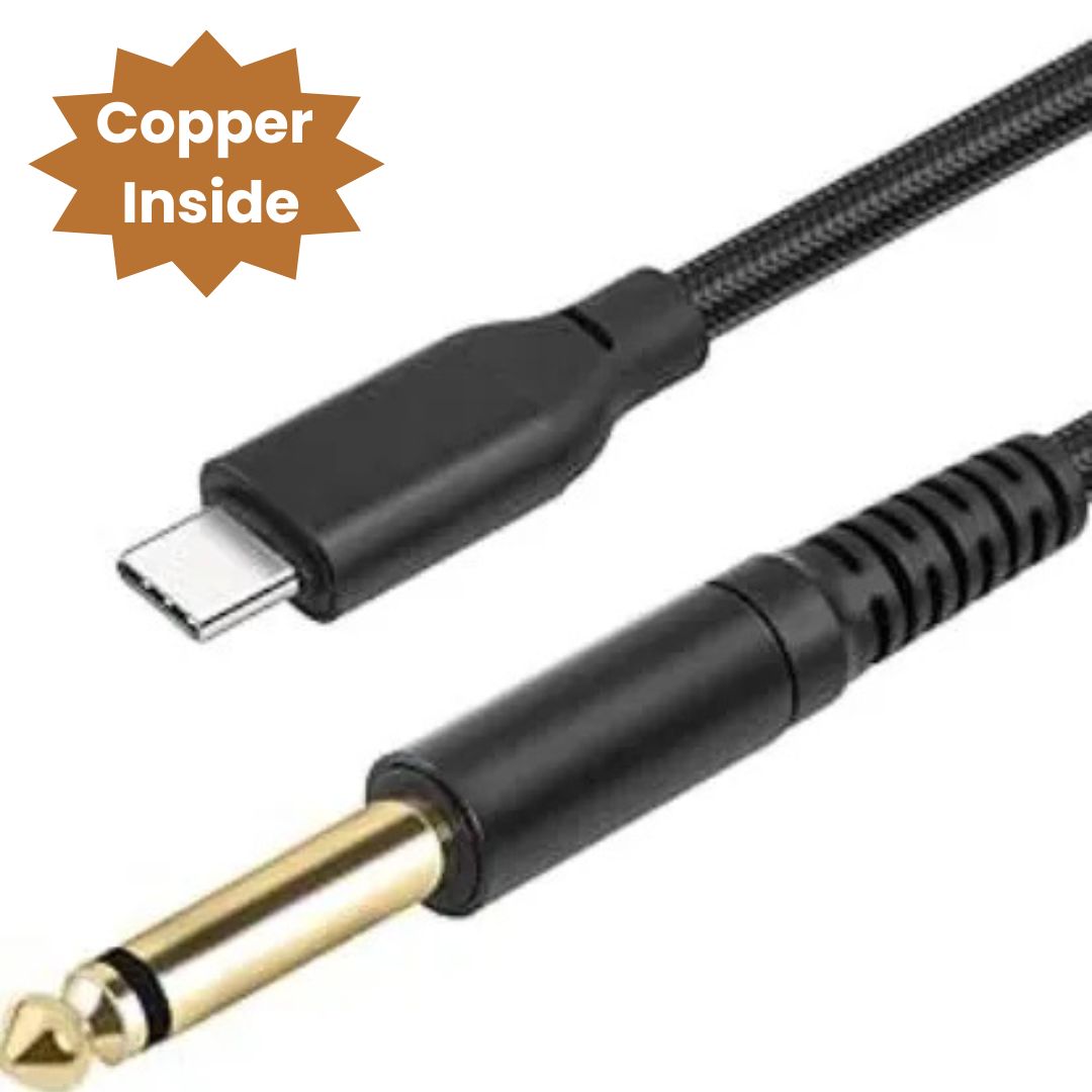 P38 Type C to Audio Cable 6.35MM Cord for Electric Guitar, Smartphone, Tablet, Laptop, Amplifier, Sound Mixing Console, Speaker recording system - (1.5M)