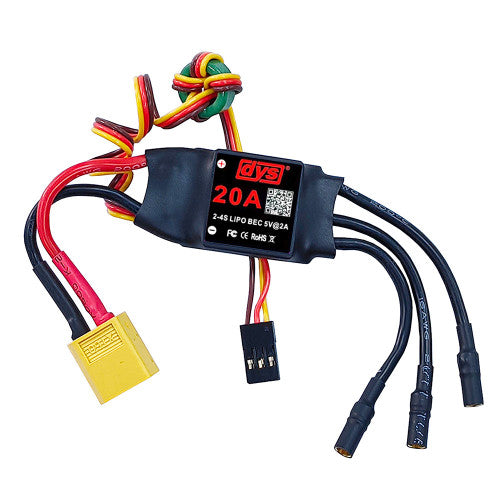 20A 2-4S Brushless ESC With 5V/2A BEC with XT60 & 3.5mm Plug For RC Drones