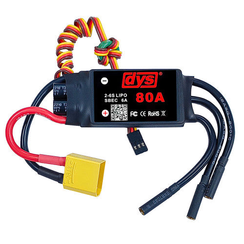 80A 2-6S Brushless ESC With 5V/6A SBEC with XT90 & 4.0mm Plug For RC Drones