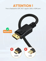 Display Port Male To VGA Male Cable