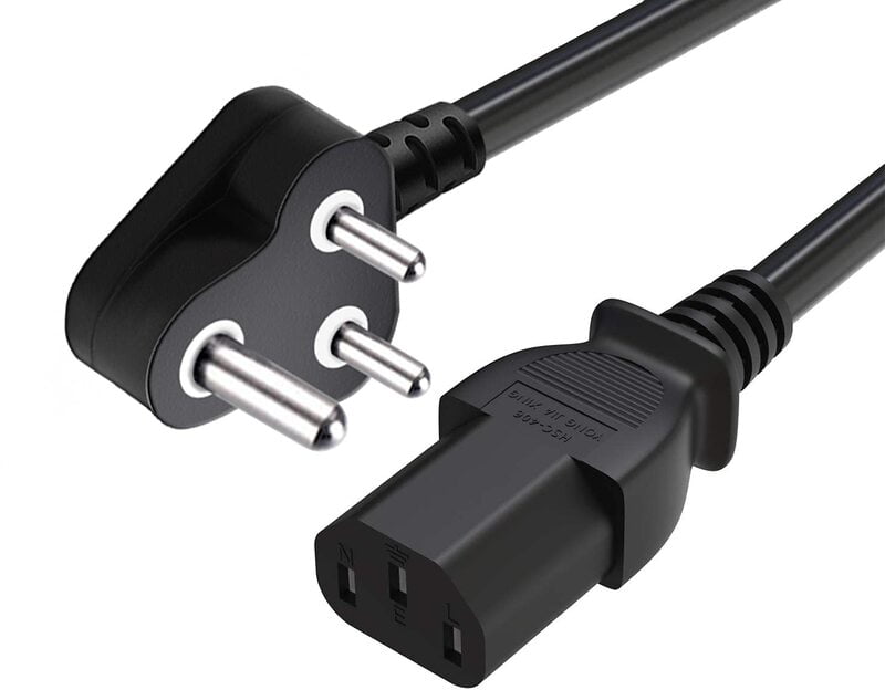 Power Cord (1.2 Meter) For PC - Strong, Safe & Long-Lasting