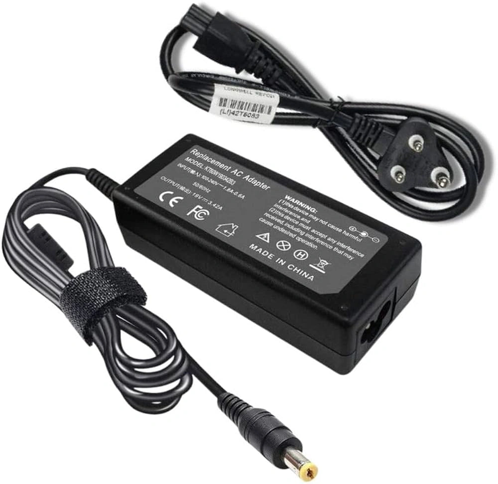 65W Laptop Adapter Compatible for Acer (19V - 3.42A) Small Pin 5.5mm x 1.7mm (Power Cord Included)