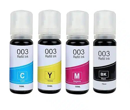 Refill Ink 003 For Epson L3100 L3110 L3150 L3151 L3152 Printer (CMYK)