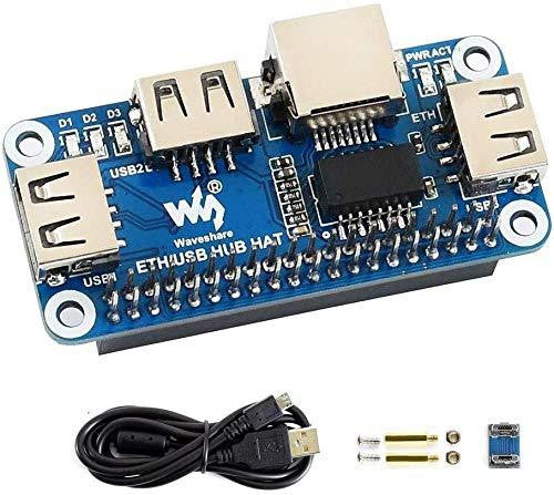 Ethernet / USB HUB HAT for Raspberry Pi, 1x RJ45, 3x USB