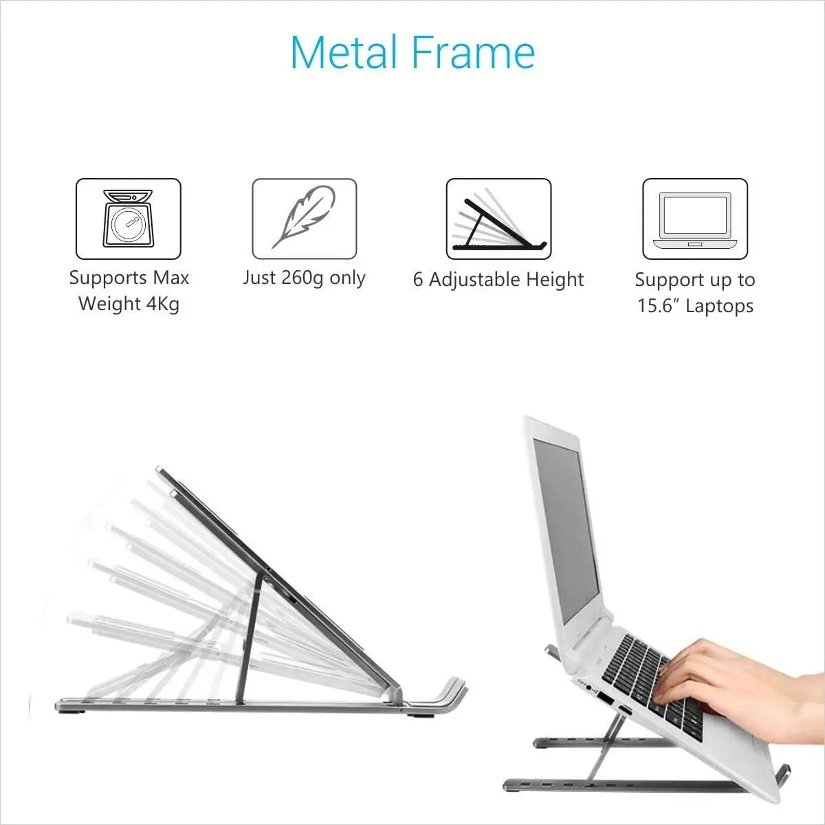 Foldable Height Adjustable Metal Frame Laptop Stand