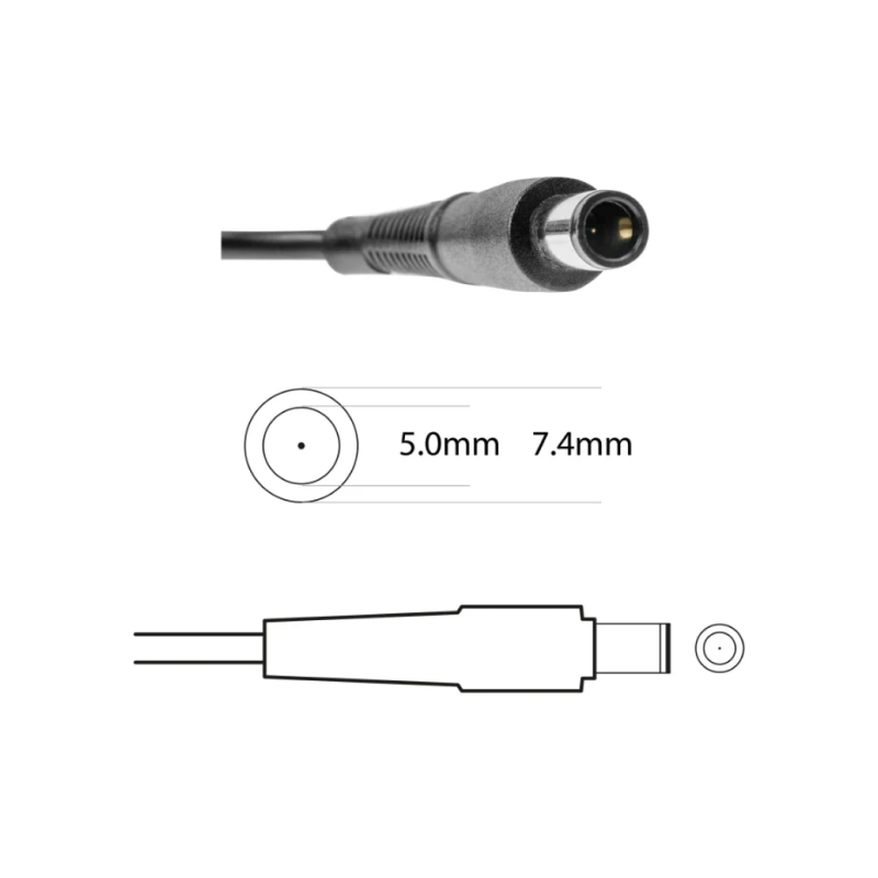 Laptop Adapter compatible for HP (65W 3.5A 18.5V) Big Pin - 7.4mm x 5.0mm Pin