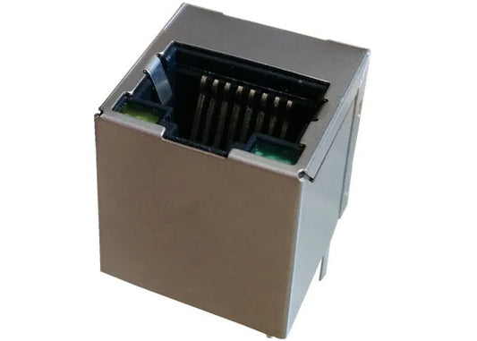 HY951180A - 1Port Upright RJ45 Connector with Magnetics Module & LED