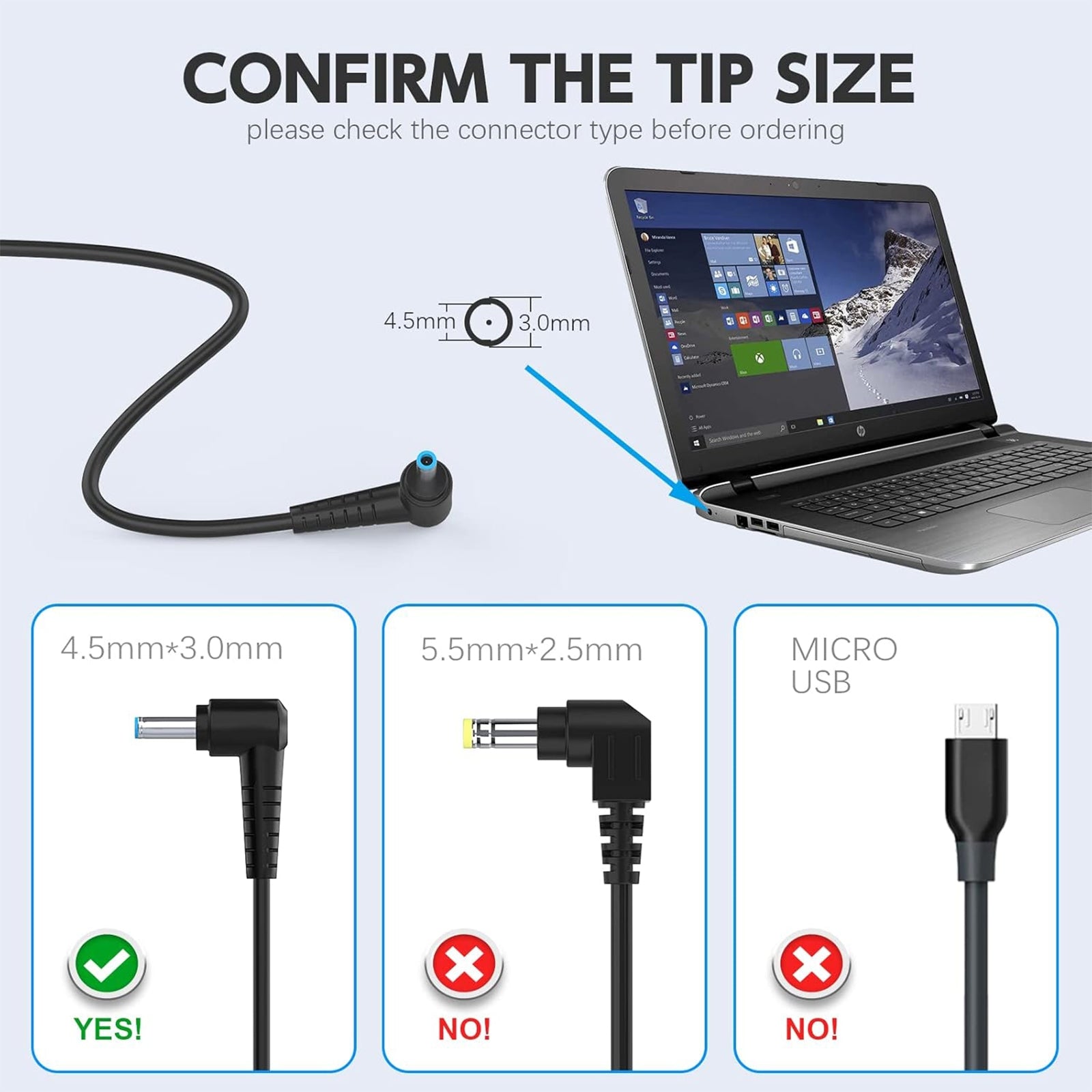Lappy Power Laptop Adapter for HP 120W 19.5V 6.15A 4.5*3 Pin