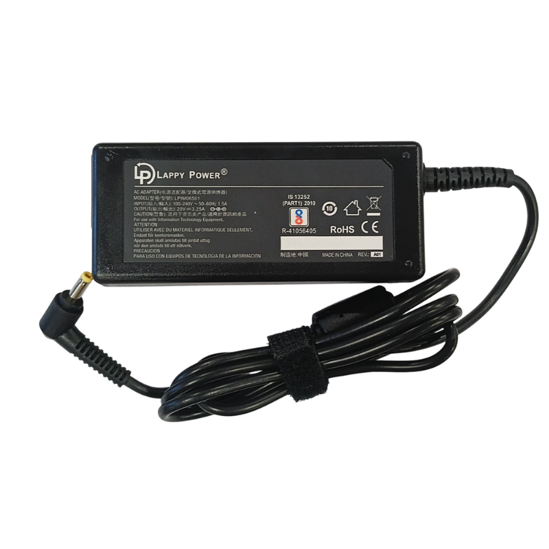 Laptop Adapter compatible for LENOVO (65W 3.25A 20V) - 4.0mm x 1.7mm Pin