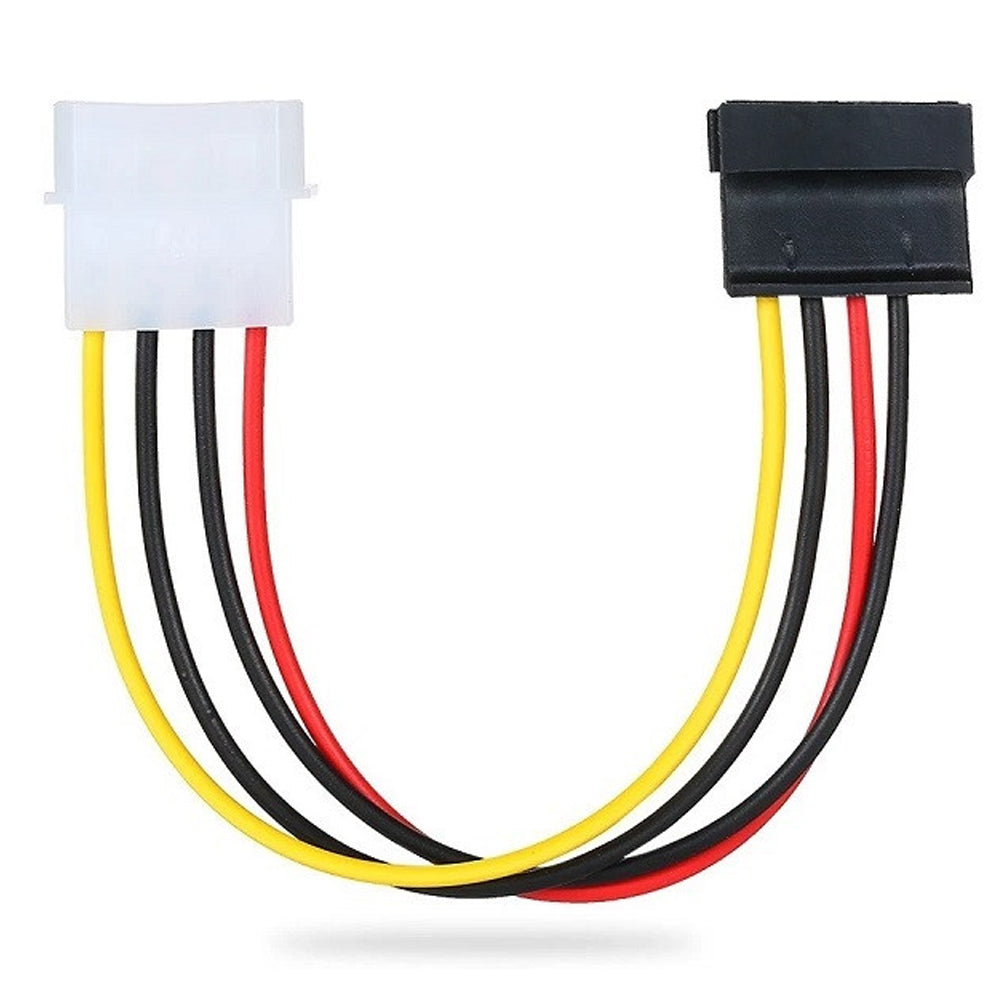Molex to SATA Cable - 15 Pin SATA to 4 Pin Molex Power Adapter Cable Cord (Pack of 10)