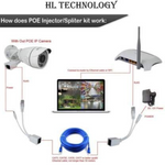 Passive PoE Cable - Power Over Ethernet Injector/Splitter Kit RJ45 DC Power