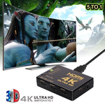 4K HDTV Switcher (5X1) 5 Input 1 Output Include PIP IR Remote Supports 4K Full HD 1080p
