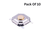 4 Pin Round Button SPST Straight Tactile Switch SMD TS5217A-160gf (Pack of 10)
