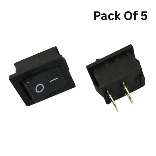 2 Pin 3A SPST High Quality Rocker ON/OFF Switch (Pack of 5)