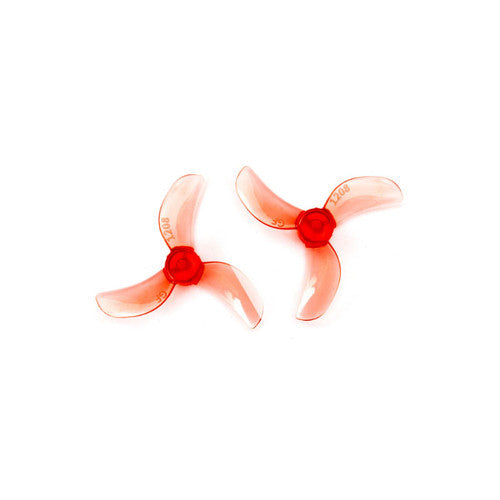 31mm 1208 3 Blade Propeller 0.8mm Shaft Pitch 0.8" - Clear Red (4 Pair CW+CCW)
