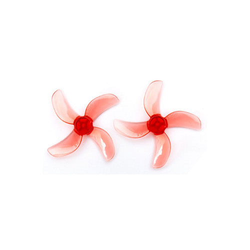 31mm 1209 4 Blade Propeller 0.8mm Shaft Pitch 0.9" - Clear Red (4 Pair CW+CCW)