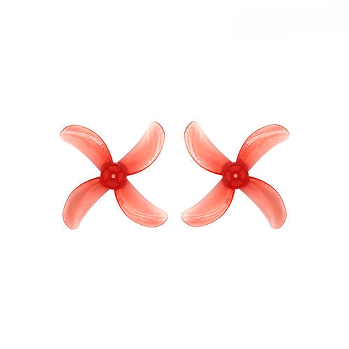 40mm 1609 4 Blade Propeller 1mm Shaft Pitch 0.8" Clear Red (4 Pair CW+CCW)