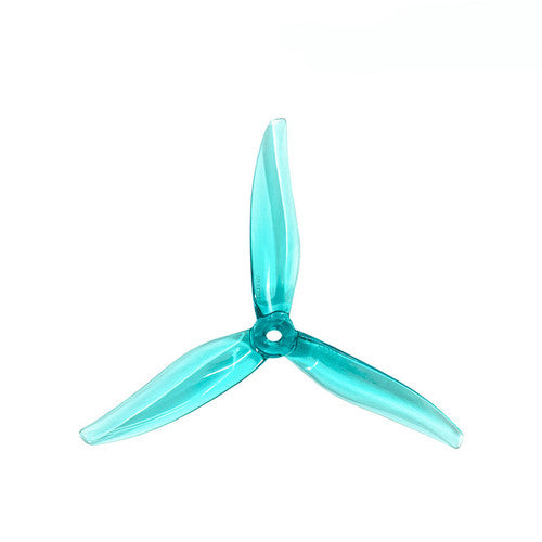 Drone Propeller 51377 Hurricane MAX 3 Blade 129.7mm 5mm Shaft Pitch 3" Transparent Cyan (2 Pair CW+CCW)