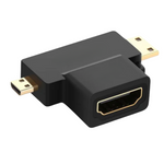 HDMI (F) to Micro HDMI (M) + Mini HDMI (M) Converter Adapter