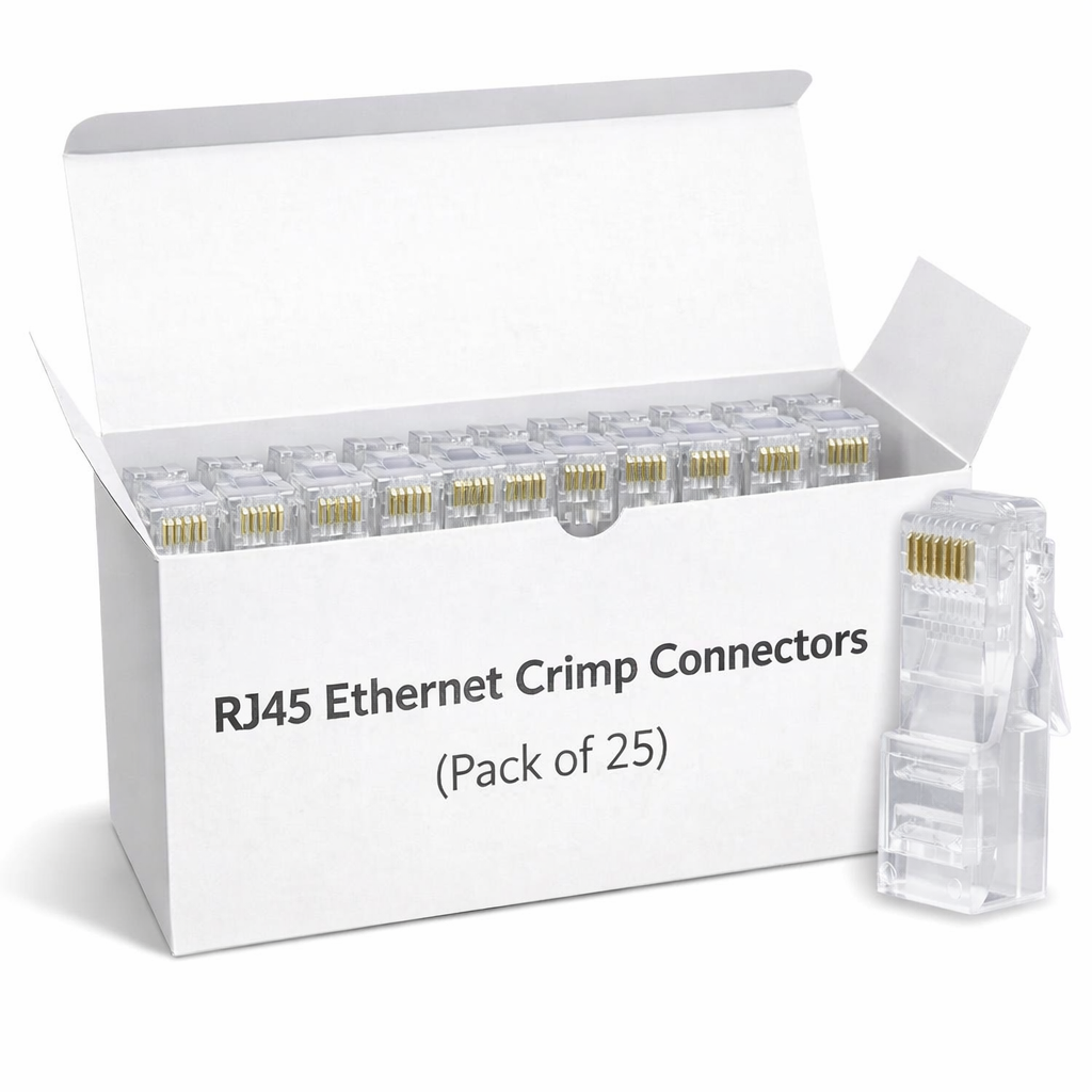 RJ45 Ethernet Crimp Connectors (Pack of 25)