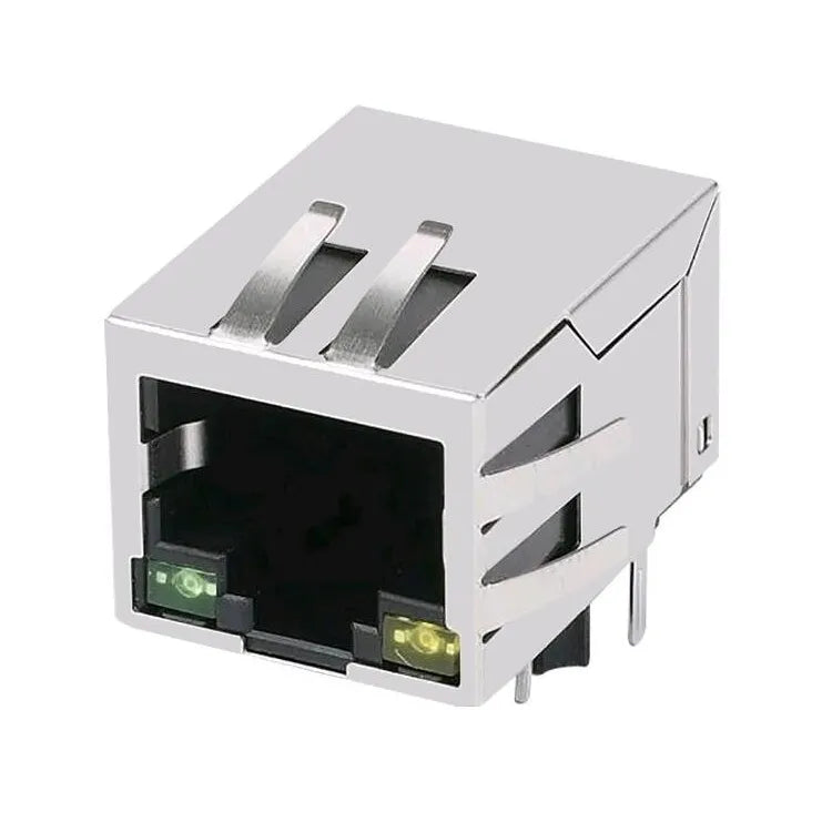 RJ45 LAN Ethernet Connector with Integrated Magnetics and LED 10/100Base-TX - HY931147C