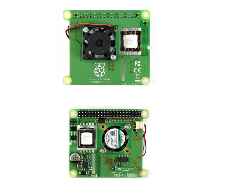 Power over Ethernet HAT for Raspberry Pi 3B+ and 802.3af PoE network - Waveshare