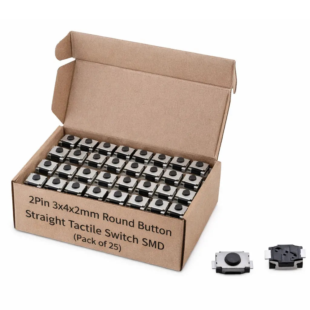 Round Button SPST Straight Tactile Switch