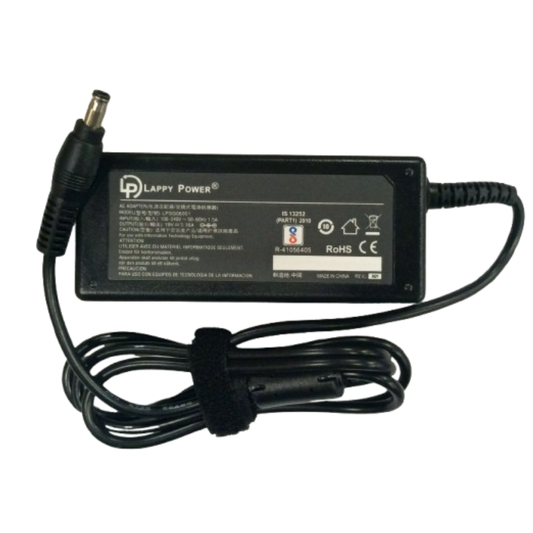 Laptop Adapter compatible for SAMSUNG (60W 3.16A 19V) - 5.5mm x 3.0mm Pin | Suitable for R519, R719, NP270E5E Series