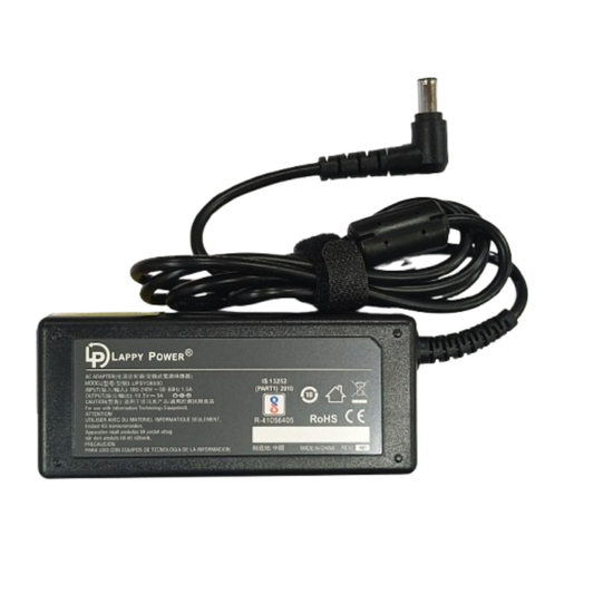 Laptop Adapter compatible for SONY (60W 3A 19.5V) - 6.5mm x 4.4mm Pin | Suitable for Sony VAIO PCG Series & Sony VAIO VGN Series