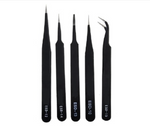 TE-A042 Straight and Curved Tips Tweezers Set of 5 Pcs