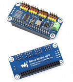 Servo Driver HAT for Raspberry Pi, 16-Channel, 12-bit, I2C - Waveshare