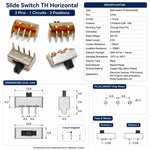 Slide Switch TH Horizontal - 3 pins - 1 circuits - 2 positions