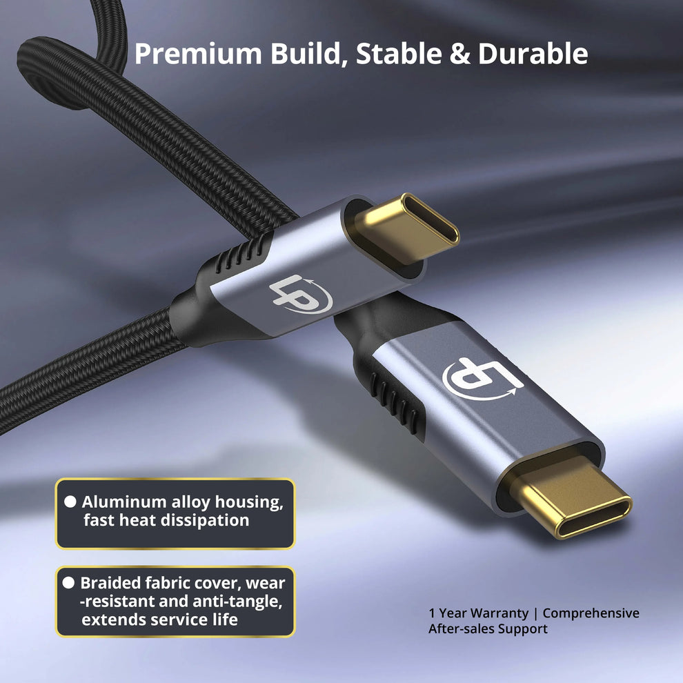LappyPower Premium 8K USB-C to USB-C Cable (1.8m, 100W Charging, 10Gbps)