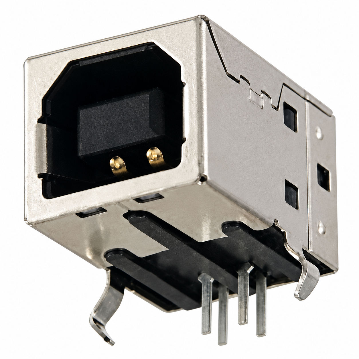 USB 2.0 Female Printer Socket to 4-Pin 90 Degree Connector for Computer (BLACK)