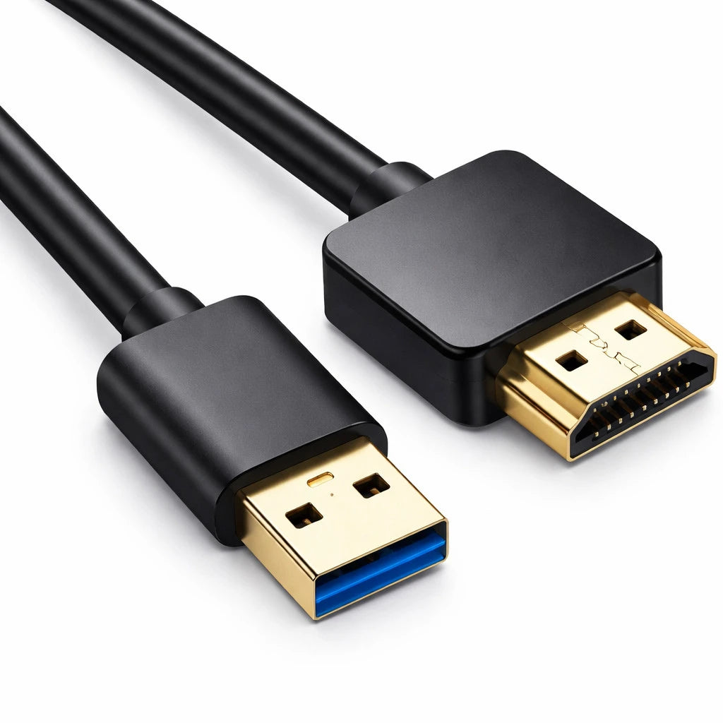 USB 3.0 Male to 4K HDMI Male Cable with Synchronised Audio Supports Resolutions upto 3380x2160 @60Hz