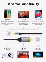 USB 3.1 Type C Male to HDMI Male Cable, Thunderbolt-3 Compatible, Supports Resolutions upto 3840x2160 @60Hz