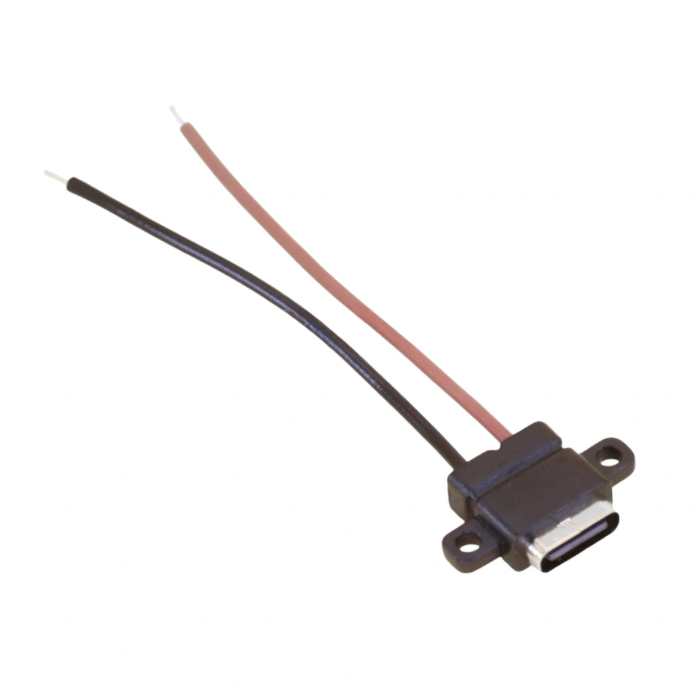 USB Type-C 2 wire horizontal panel mount for power only